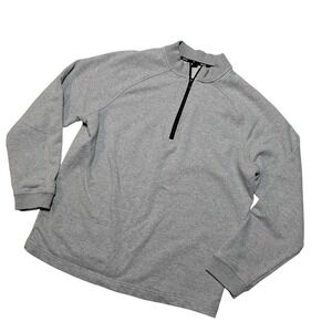 Public Rec Sweatshirt Mens Large Gray 1/4 Zip Mock Neck Knit Pullover Stretch